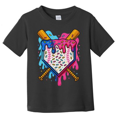 Baseball Ice Cream Drip Baseball Toddler T-Shirt