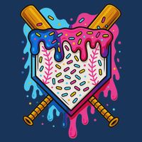 Baseball Ice Cream Drip Baseball Infant Baby Jersey Bodysuit