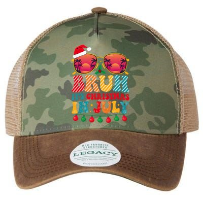 Bruh ItS Christmas In July Vintage Summer Santa Sunglasses Legacy Tie Dye Trucker Hat