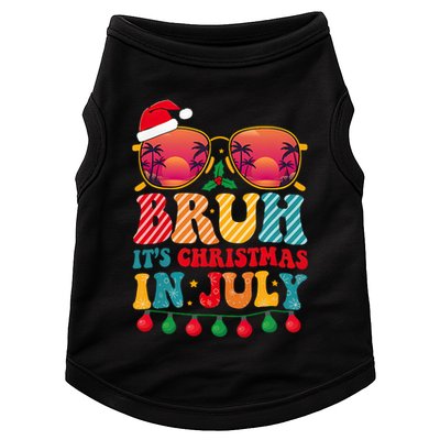 Bruh ItS Christmas In July Vintage Summer Santa Sunglasses Doggie Tank