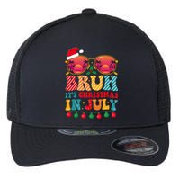 Bruh ItS Christmas In July Vintage Summer Santa Sunglasses Flexfit Unipanel Trucker Cap