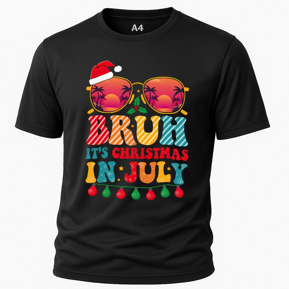 Bruh ItS Christmas In July Vintage Summer Santa Sunglasses Performance Shirt