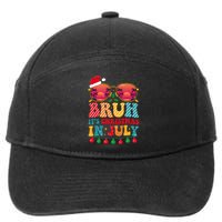 Bruh ItS Christmas In July Vintage Summer Santa Sunglasses 7-Panel Snapback Hat