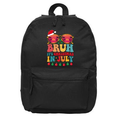 Bruh ItS Christmas In July Vintage Summer Santa Sunglasses 16 in Basic Backpack