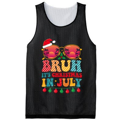 Bruh ItS Christmas In July Vintage Summer Santa Sunglasses Mesh Reversible Basketball Jersey Tank
