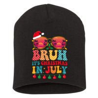 Bruh ItS Christmas In July Vintage Summer Santa Sunglasses Short Acrylic Beanie