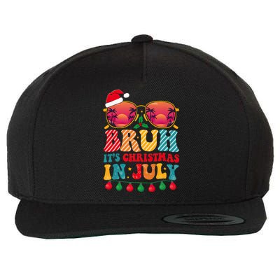 Bruh ItS Christmas In July Vintage Summer Santa Sunglasses Wool Snapback Cap