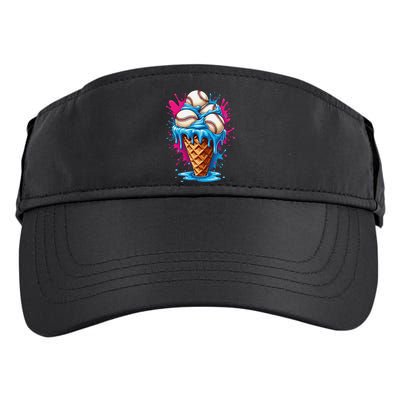 Baseball Ice Cream Funny Ice Cream Baseball  Watercolor Gift Adult Drive Performance Visor