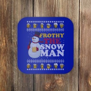 Beer Ipa Craft Beer Ugly Christmas Funny Frothy The Snow Gift Coaster