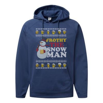 Beer Ipa Craft Beer Ugly Christmas Funny Frothy The Snow Gift Performance Fleece Hoodie