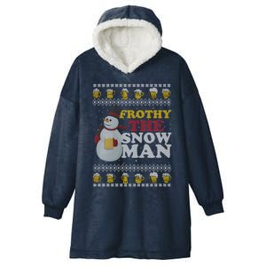 Beer Ipa Craft Beer Ugly Christmas Funny Frothy The Snow Gift Hooded Wearable Blanket