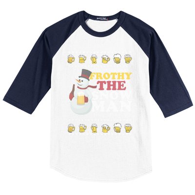 Beer Ipa Craft Beer Ugly Christmas Funny Frothy The Snow Gift Baseball Sleeve Shirt