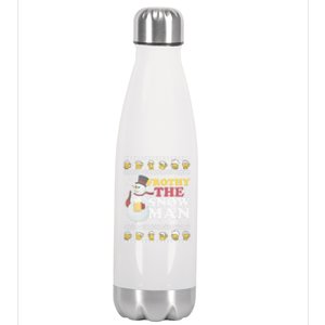 Beer Ipa Craft Beer Ugly Christmas Funny Frothy The Snow Gift Stainless Steel Insulated Water Bottle