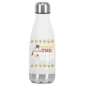 Beer Ipa Craft Beer Ugly Christmas Funny Frothy The Snow Gift Stainless Steel Insulated Water Bottle