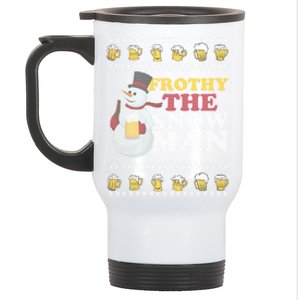 Beer Ipa Craft Beer Ugly Christmas Funny Frothy The Snow Gift Stainless Steel Travel Mug