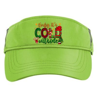 Baby ItS Cold Outside Buffalo Plaid Christmas Matching Adult Drive Performance Visor