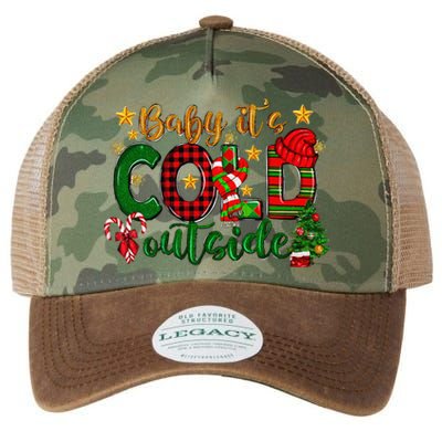 Baby ItS Cold Outside Buffalo Plaid Christmas Matching Legacy Tie Dye Trucker Hat