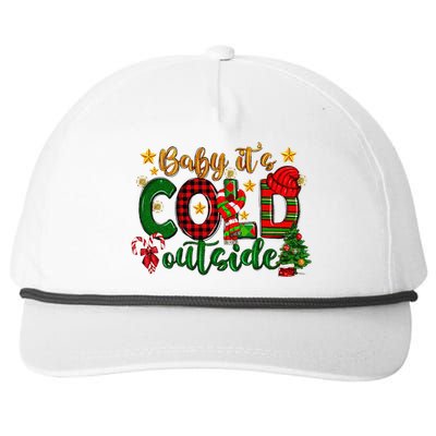 Baby ItS Cold Outside Buffalo Plaid Christmas Matching Snapback Five-Panel Rope Hat