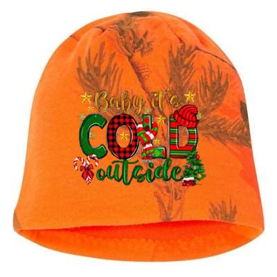 Baby ItS Cold Outside Buffalo Plaid Christmas Matching Kati - Camo Knit Beanie