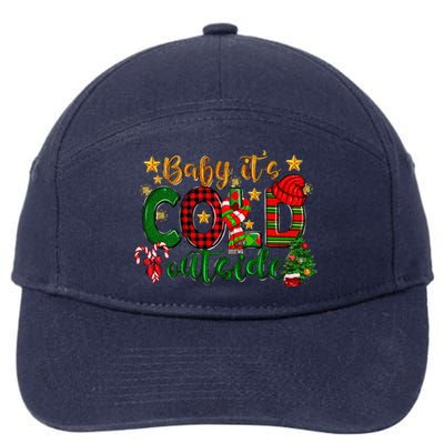 Baby ItS Cold Outside Buffalo Plaid Christmas Matching 7-Panel Snapback Hat