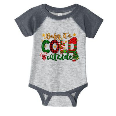 Baby ItS Cold Outside Buffalo Plaid Christmas Matching Infant Baby Jersey Bodysuit