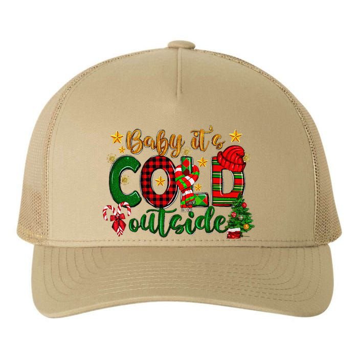 Baby ItS Cold Outside Buffalo Plaid Christmas Matching Yupoong Adult 5-Panel Trucker Hat