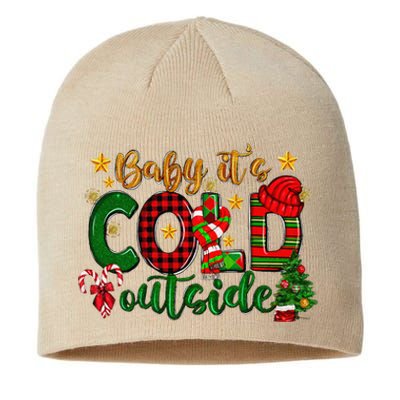 Baby ItS Cold Outside Buffalo Plaid Christmas Matching Sustainable Beanie