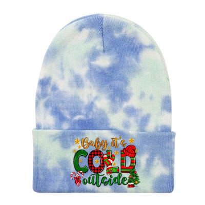 Baby ItS Cold Outside Buffalo Plaid Christmas Matching Tie Dye 12in Knit Beanie