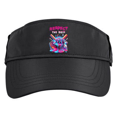 Baseball Ice Cream Drip Respect The Drip Gift Adult Drive Performance Visor