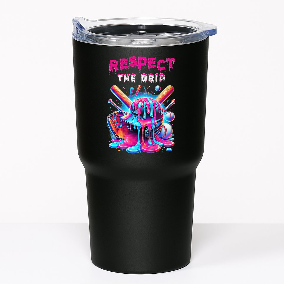 Baseball Ice Cream Drip Respect The Drip Gift Tumbler