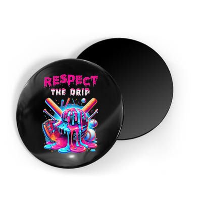 Baseball Ice Cream Drip Respect The Drip Gift Magnet