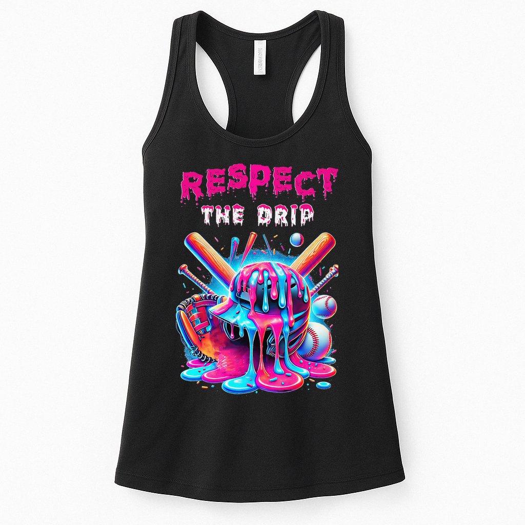Baseball Ice Cream Drip Respect The Drip Gift Womens Tank Top