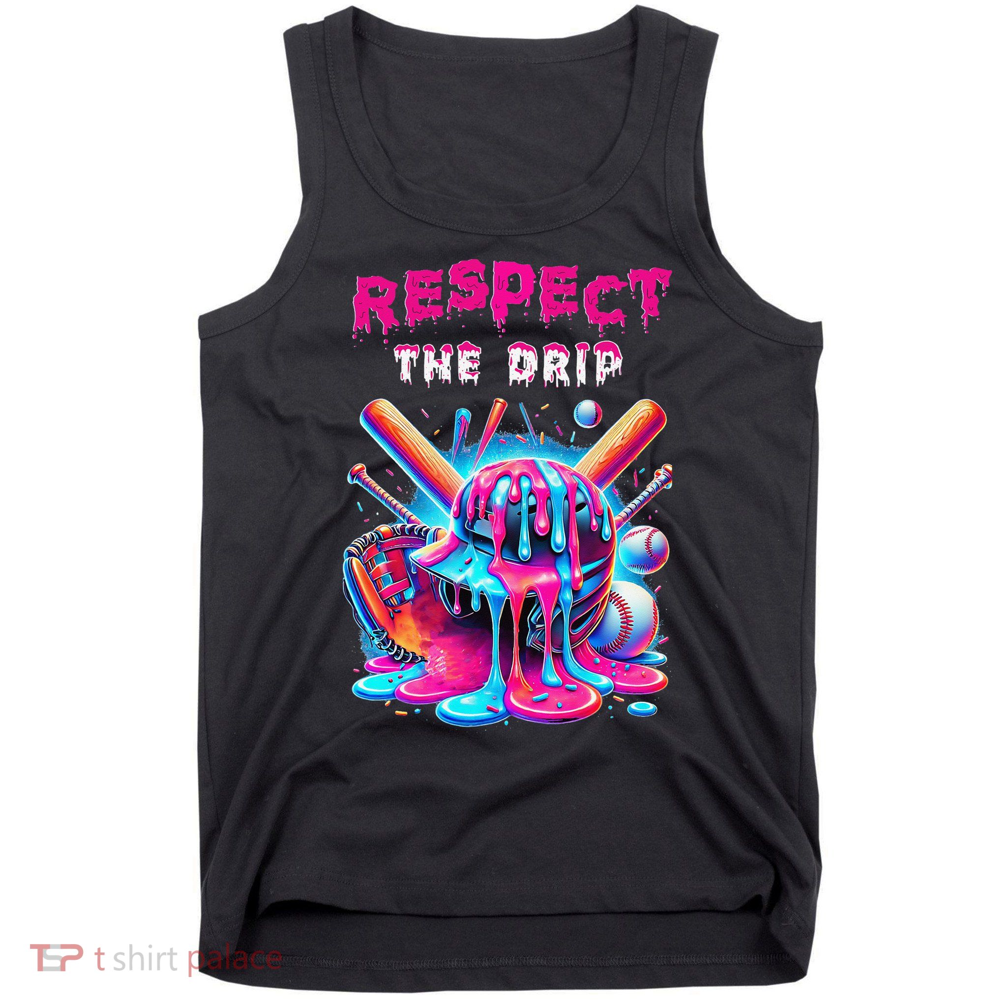 Baseball Ice Cream Drip Respect The Drip Gift Tank Top