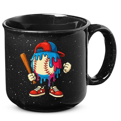 Baseball Ice Cream Drip Sport Game Day Gift 15oz Campfire Ceramic Mug