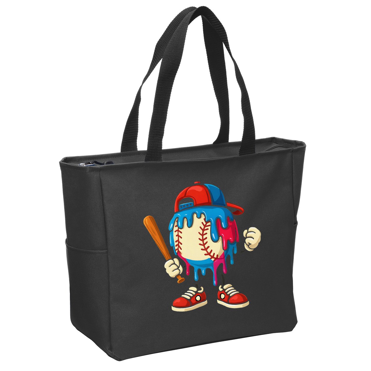 Baseball Ice Cream Drip Sport Game Day Gift Zip Tote Bag
