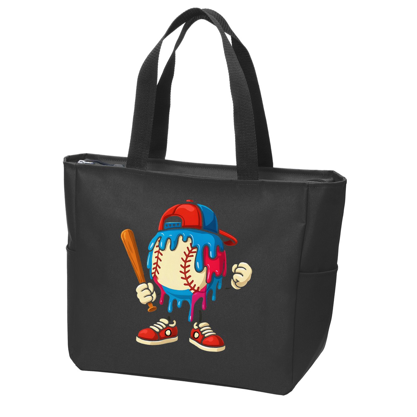 Baseball Ice Cream Drip Sport Game Day Gift Zip Tote Bag
