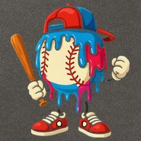Baseball Ice Cream Drip Sport Game Day Gift Cotton Canvas Backpack