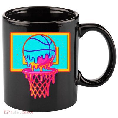 Basketball Ice Cream Drip 11oz C Handle Ceramic Mug