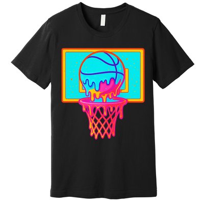 Basketball Ice Cream Drip Premium T-Shirt
