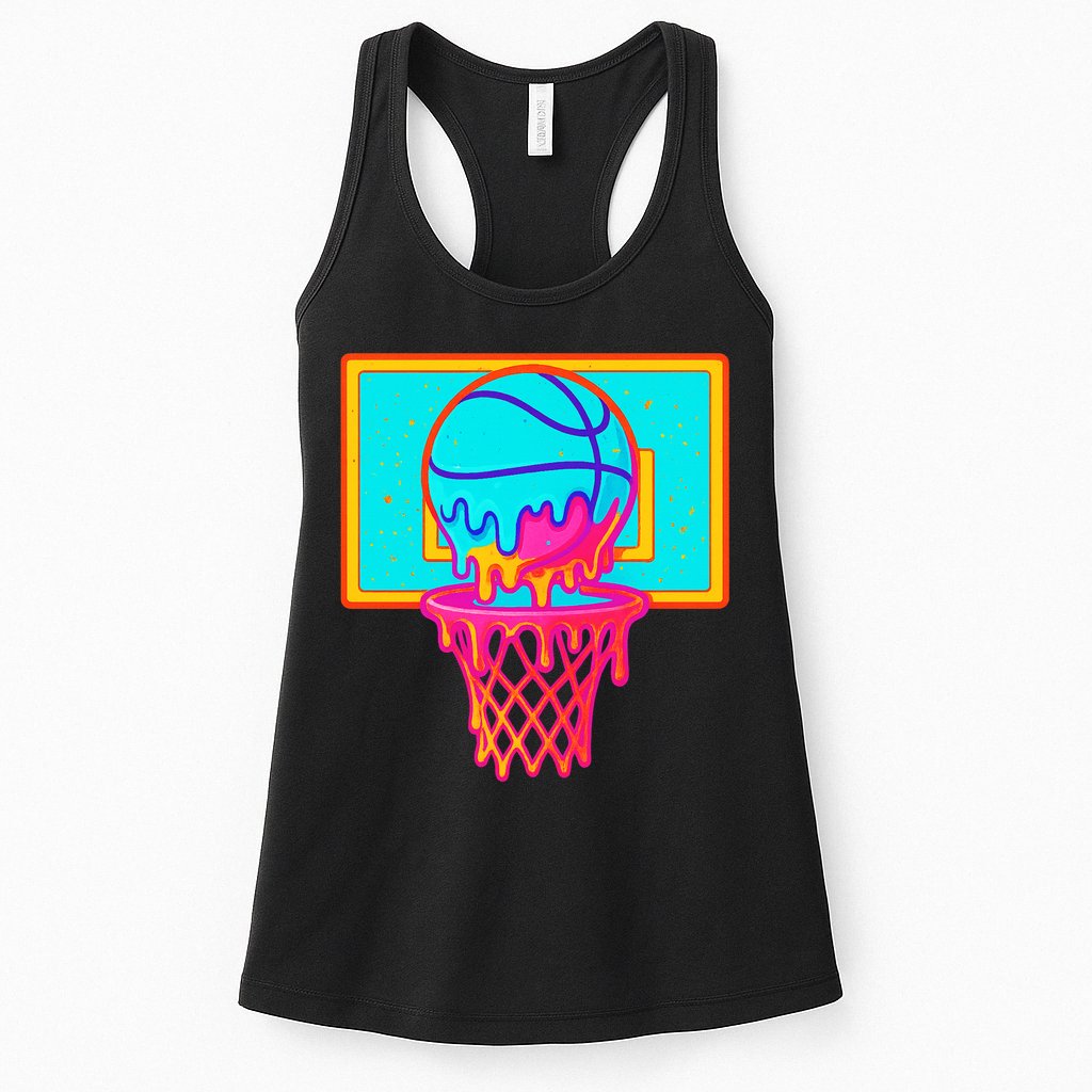 Basketball Ice Cream Drip Womens Tank Top