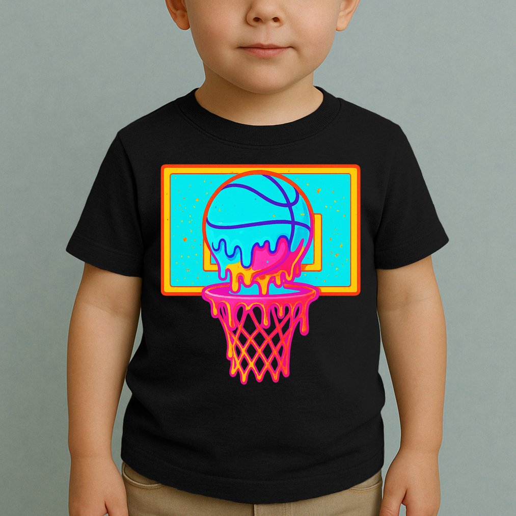 Basketball Ice Cream Drip Toddler T-Shirt