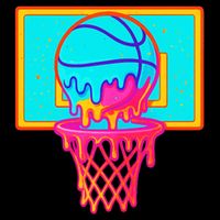 Basketball Ice Cream Drip Women's Crop Top Tee