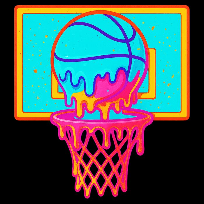 Basketball Ice Cream Drip Women's Crop Top Tee
