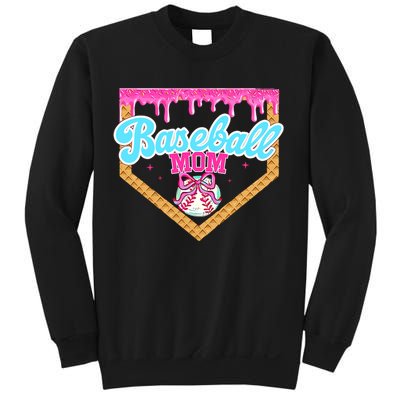 Baseball Ice Cream Drip Funny Sport Game Day Baseball Mom Sweatshirt