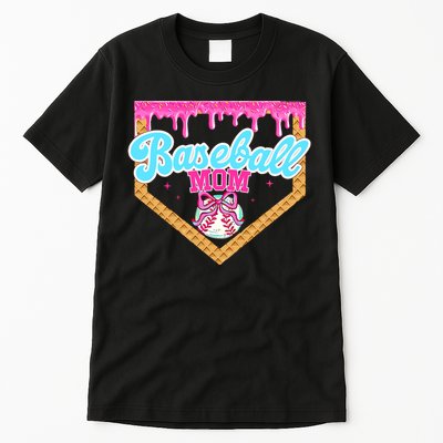 Baseball Ice Cream Drip Funny Sport Game Day Baseball Mom Tall T-Shirt