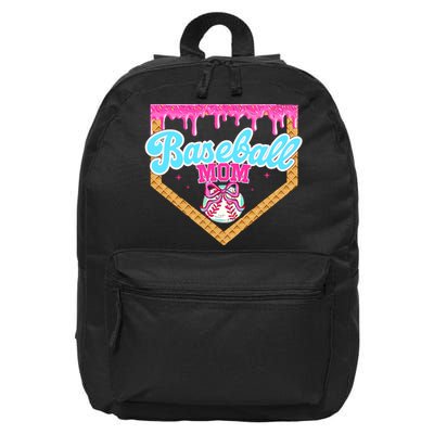 Baseball Ice Cream Drip Funny Sport Game Day Baseball Mom 16 in Basic Backpack