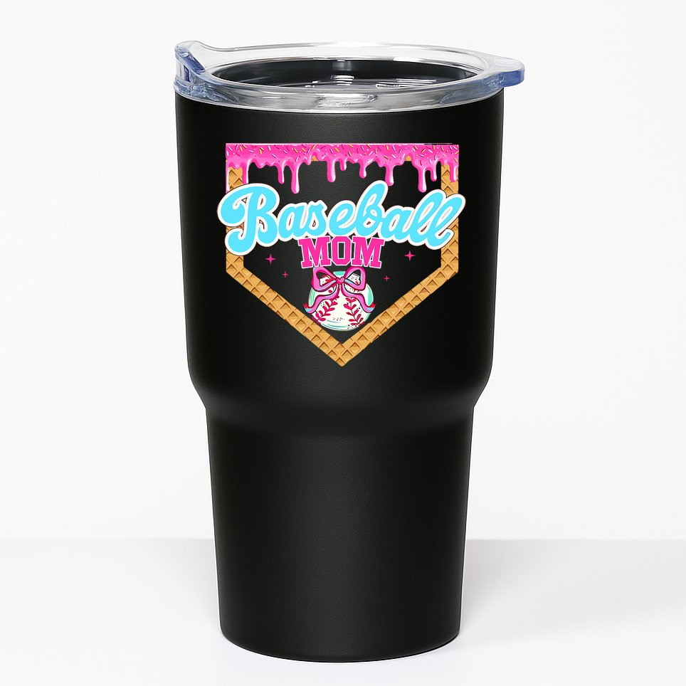 Baseball Ice Cream Drip Funny Sport Game Day Baseball Mom Tumbler