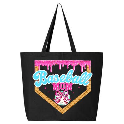 Baseball Ice Cream Drip Funny Sport Game Day Baseball Mom 25L Jumbo Tote