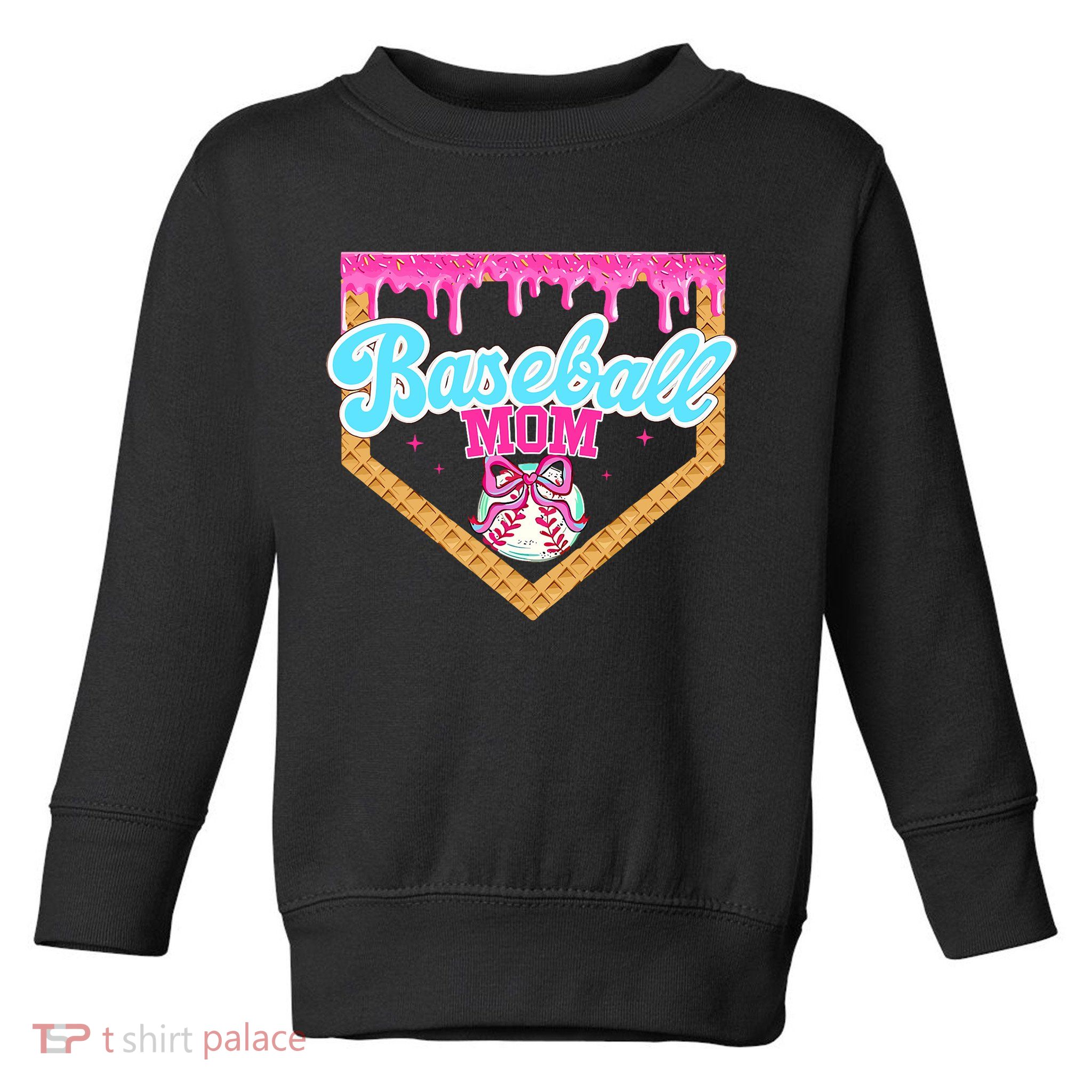 Baseball Ice Cream Drip Funny Sport Game Day Baseball Mom Toddler Sweatshirt