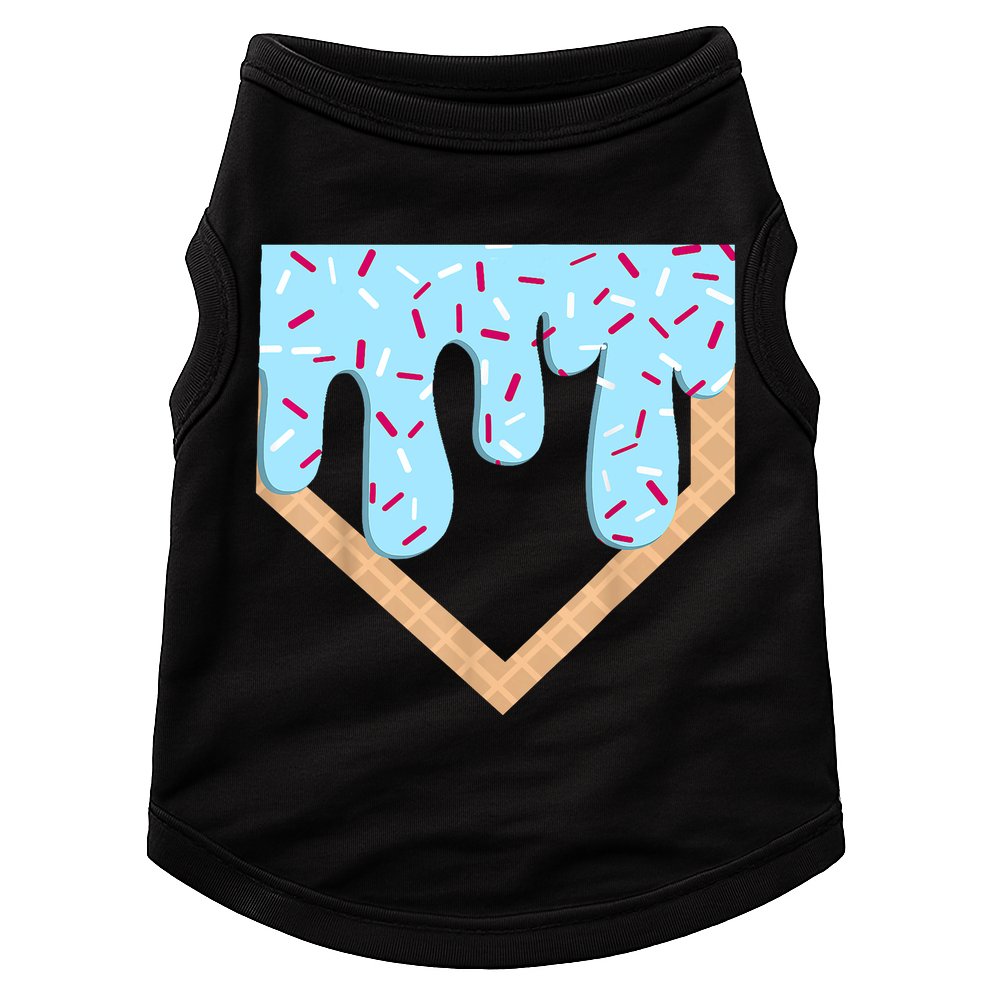 Baseball Ice Cream Dripping Baseball Home Plate Drip  Doggie Tank